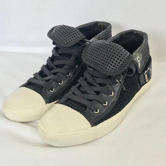 Gray Saks Fifth Avenue Retro Black & White Sneakers - Picture 1 of 13